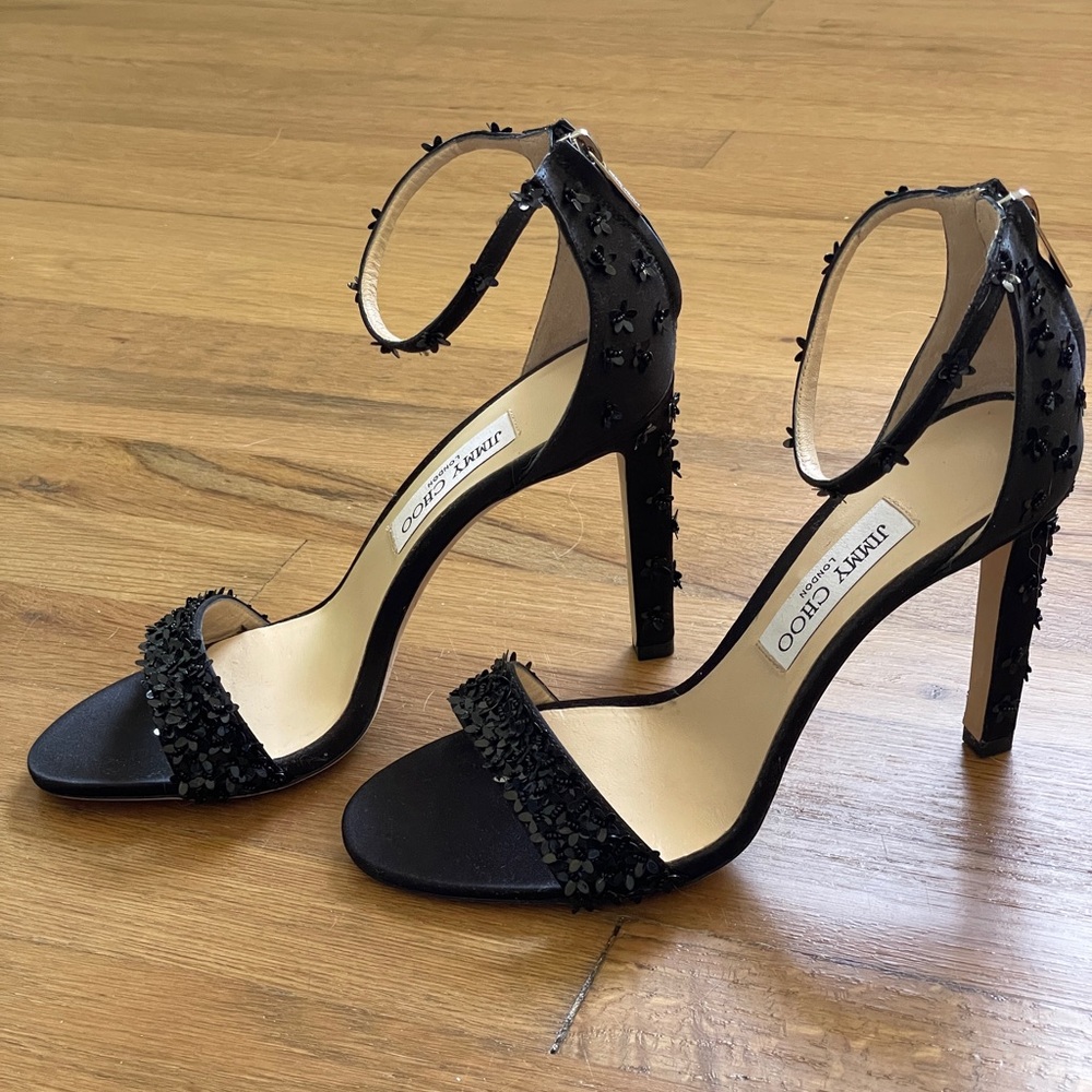 Jimmy Choo sparkly black high heels